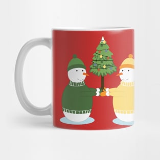 Cute snowmen and Christmas tree Mug